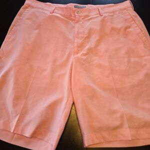 Peter Millar Striped Performance Shorts Mens 36 Pink Golf Crown Sport Stretch